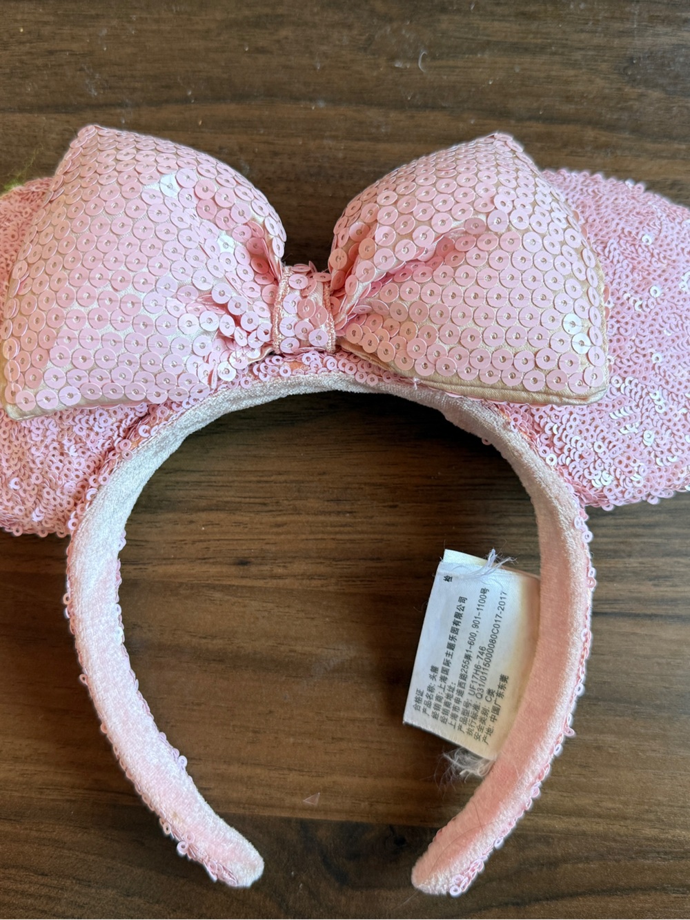 Minnie Mouse Ears Disney Pink Sequin Bow Ear Headband
